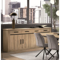 Buffet/bahut contemporain 235 cm ch&ecirc;ne clair Tiana