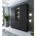 Vaisselier/argentier moderne 182 cm ch&ecirc;ne noir Valeria