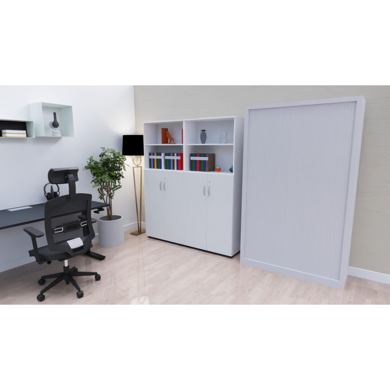 Armoire de bureau &agrave; rideaux en m&eacute;tal Svenja
