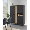 Vaisselier/argentier moderne noir/ch&ecirc;ne Madera
