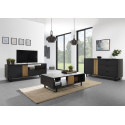 Table basse moderne rectangulaire noir/ch&ecirc;ne Madera
