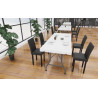 Chaise de restaurant hêtre massif et simili Clarisse (lot de 2)