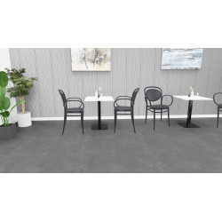 Fauteuil de brasserie empilable en polypropylène noir Marius