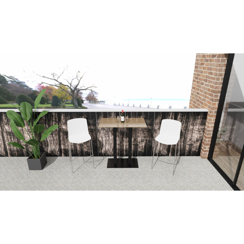 Pied de table de bar terrasse 75x40 en m&eacute;tal noir Pablo