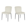 Chaise de salle à manger moderne en tissu Emma (lot de 2)