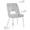 Chaise de salle à manger moderne en tissu Soriane (lot de 2)