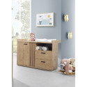 Commode &agrave; langer b&eacute;b&eacute; ch&ecirc;ne clair Camilla