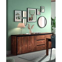 Buffet/bahut contemporain 225 cm coloris mango Silvia