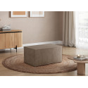 Pouf en velours c&ocirc;tel&eacute; Charly