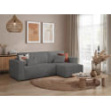 Canap&eacute; d'angle convertible r&eacute;versible en tissu boucl&eacute; Charly
