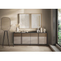 Buffet/bahut 4 portes ch&ecirc;ne mercure/gris argile Evoria