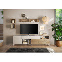 Meuble tv 241 cm ch&ecirc;ne cadiz/cachemire Minorka