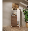 Buffet haut 2 portes ch&ecirc;ne mercure/blanc laqu&eacute; Minorka