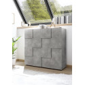 Buffet haut moderne 2 portes gris b&eacute;ton Milenor