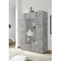 Vitrine 2 portes moderne gris b&eacute;ton Milenor