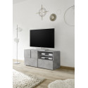 Meuble TV 121 cm moderne gris b&eacute;ton Milenor