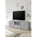 Meuble TV 181 cm moderne gris b&eacute;ton Milenor