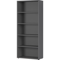 Bibliothèque de bureau 5 compartiments graphite Maily