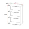 Bibliothèque de bureau 3 compartiments graphite Maily