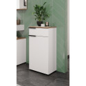 Meuble de salle de bain moderne H 85 cm blanc/ch&ecirc;ne Nancy
