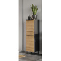 Colonne de salle de bain H 120 cm ch&ecirc;ne/graphite Salsa
