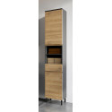 Colonne de salle de bain H 190 cm ch&ecirc;ne/graphite Salsa