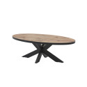 Table basse ovale contemporaine ch&ecirc;ne canada Heleane