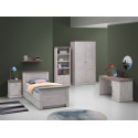 Chambre enfant compl&egrave;te contemporaine ch&ecirc;ne blanc/marron Maxime