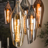 Suspension moderne 7 lampes en verre tricolore Lucia