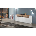 Buffet/bahut moderne 200 cm blanc laqu&eacute;/&eacute;rable Corso