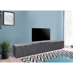 Meuble TV moderne 244 cm gris ardoise Pittsburgh