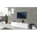 Meuble TV moderne blanc laqu&eacute; brillant 180 cm Maroussia