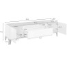 Meuble TV moderne 160 cm blanc laqué brillant/érable Shine