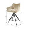 Lot de 2 tabourets de bar pivotants modernes en velours Jamahico