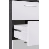 Bureau droit fixe 160 cm blanc brillant/ardoise brillant Sevina