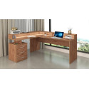 Bureau d'angle avec r&eacute;hausse ch&ecirc;ne wotan Sevina