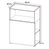 Meuble de rangement de bureau blanc Maily