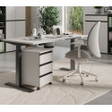Bureau droit assis-debout &eacute;lectrique gris cachemire Betina