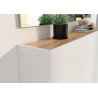 Meuble d'entrée suspendu moderne H 87 cm blanc/chêne Lidy