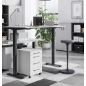 Bureau droit assis-debout &eacute;lectrique gris clair/noir Organza