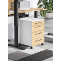 Caisson de bureau mobile ch&ecirc;ne/blanc Organza