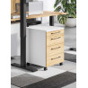 Caisson de bureau mobile chêne/blanc Organza