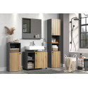 Ensemble de salle de bain contemporain ch&ecirc;ne/anthracite Lissandre