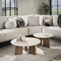 Tables basses rondes modernes MDF et c&eacute;ramique Romanesco (lot de 2)