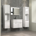 Ensemble de salle de bain moderne 4 &eacute;l&eacute;ments blanc laqu&eacute; Hyro