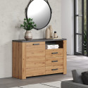 Buffet/bahut contemporain 127 cm ch&ecirc;ne artisan Fabrizio