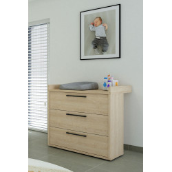 Commode à langer contemporaine chêne sable Juliana