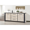 Buffet/bahut contemporain 230 cm ch&ecirc;ne sable Thorie