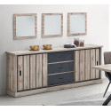 Buffet/bahut contemporain 225 cm ch&ecirc;ne canada Emilia