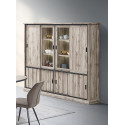 Vaisselier/argentier contemporain avec &eacute;clairage ch&ecirc;ne canada Emilia